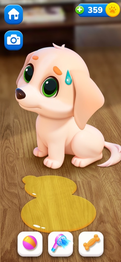 Playing a mini-game with Archie in Talking Dog - Virtual Pet Game